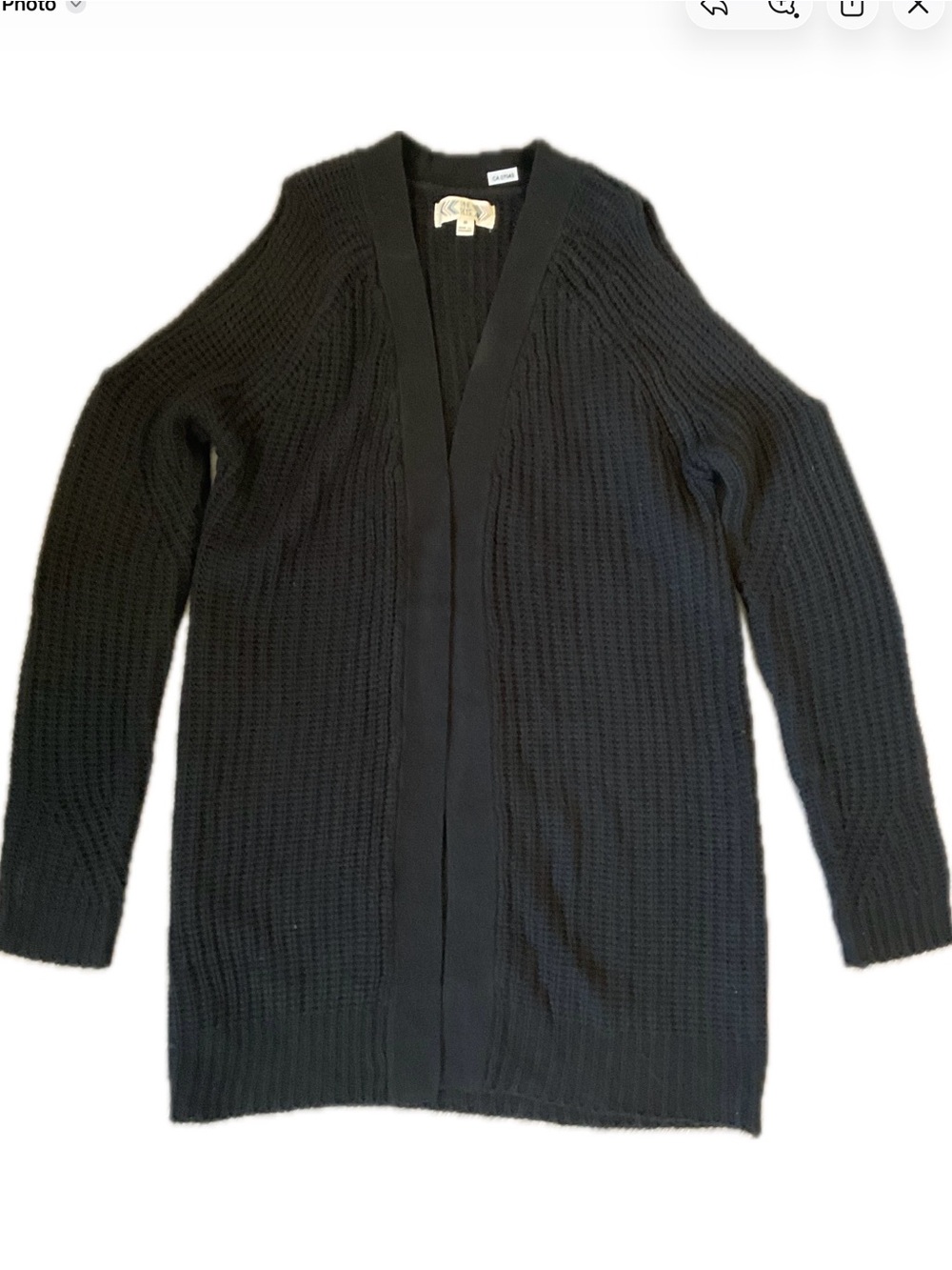 Pink Rose Black Cold Shoulder  Open-Front Knit Cardigan